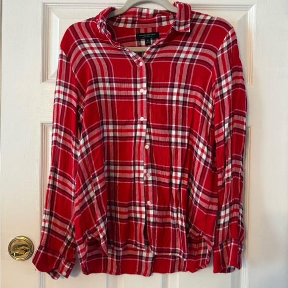 Banana Republic Tops - Banana Republic Red Plaid Shirt